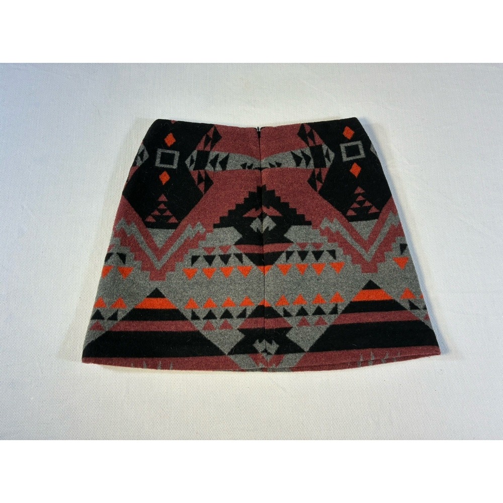Gap Holiday 2015 Aztec Wool Blend Mini Skirt Size 2 Southwest Burgundy Gray‎